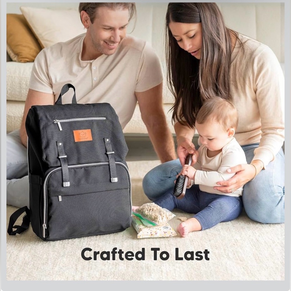Large Travel/Explorer Oxford Gray Waterproof Insulated Backpack Diaper Bag for 2 - Picture 9 of 13
